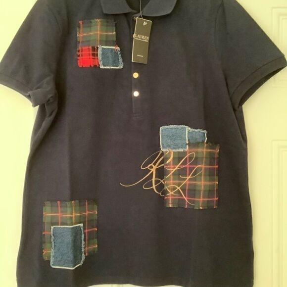NWT ralph LAUREN Patchwork Piqué Polo Shirt SIZE US 1X​​​​​​ - Picture 15 of 16
